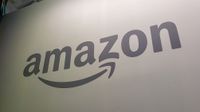 Amazon logo gray background