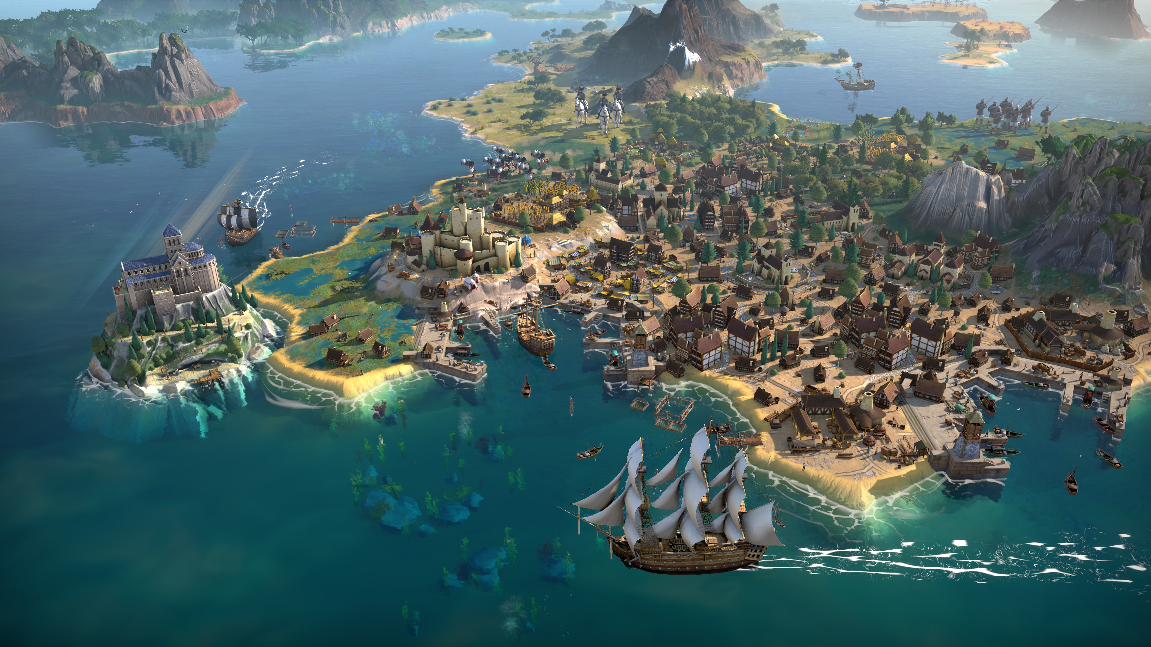 Screens of a world building videogame