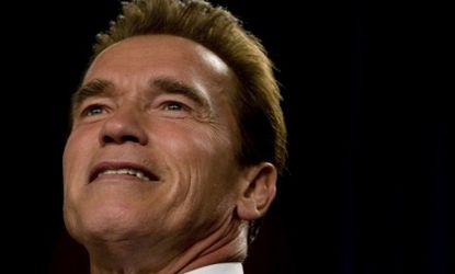 No longer Governor, Arnold Schwarzenegger is ready for his close-up... again. 