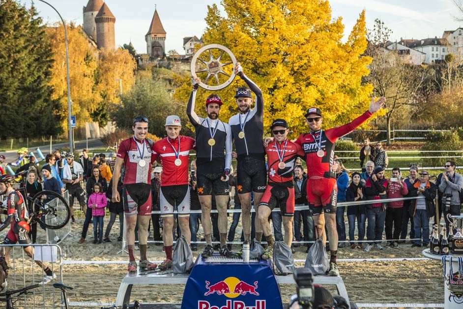 The men's podium