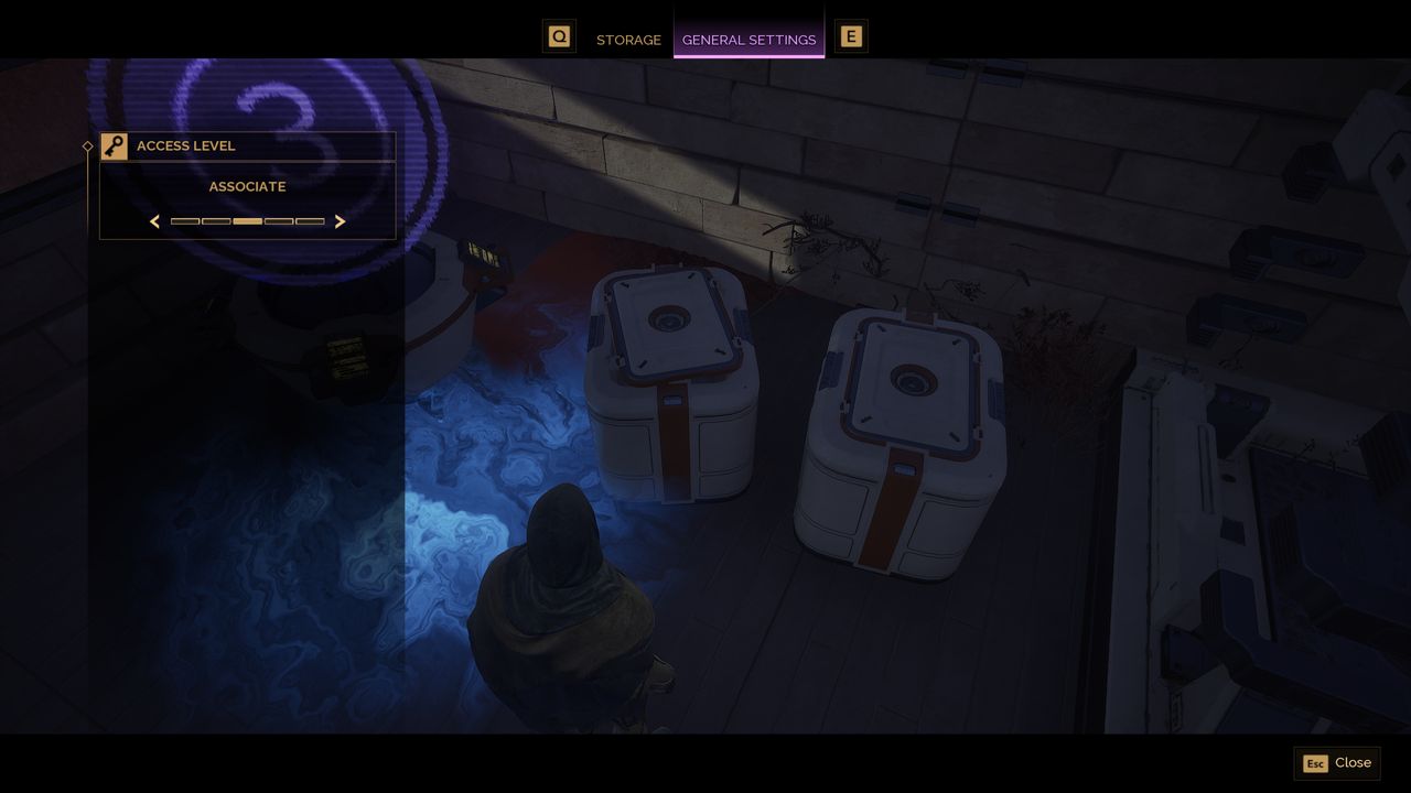 Dune: Awakening multiplayer - Tweaking the access level of a chest inside a base.