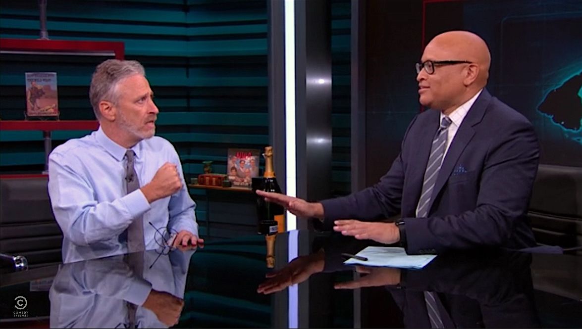 Jon Stewart sends Larry Wilmore off with inspirational flourish