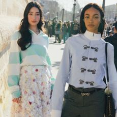 guests at Paris Fashion Week wearing Dior outfits in the best Paris Fashion Week street style