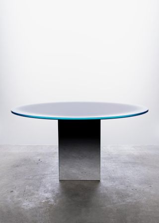 Black mirrored table by Germans Ermičs in collaboration with Boris Berlin.