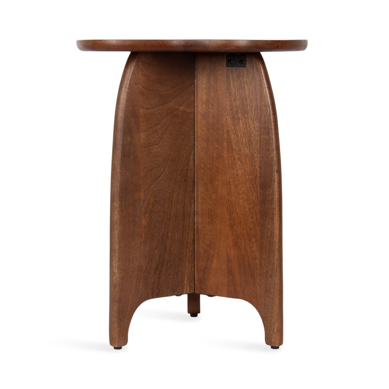 Mercer41 Kanna Wavy Round Mango Wood Drink Table | Wayfair