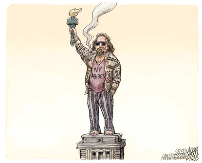Political Cartoon U.S. new york legal marijuana