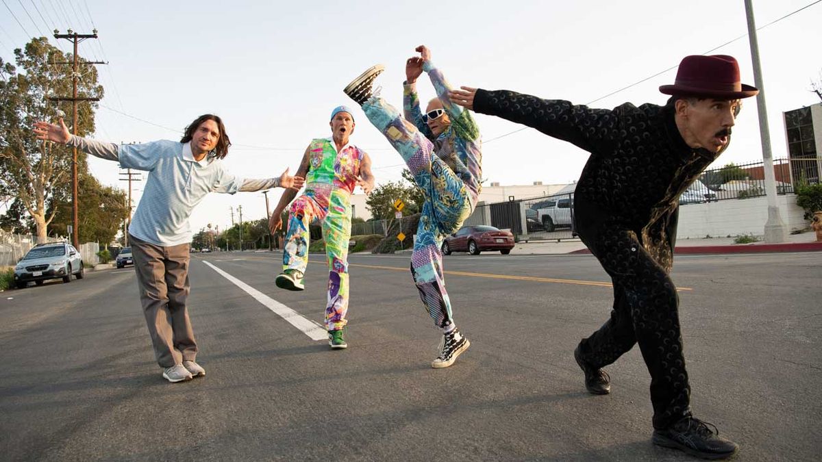 Red Hot Chili Peppers larking around