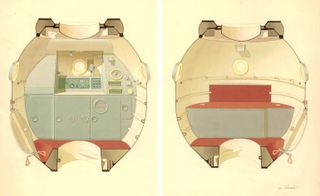 Design for the interior of the Soyuz T orbital module