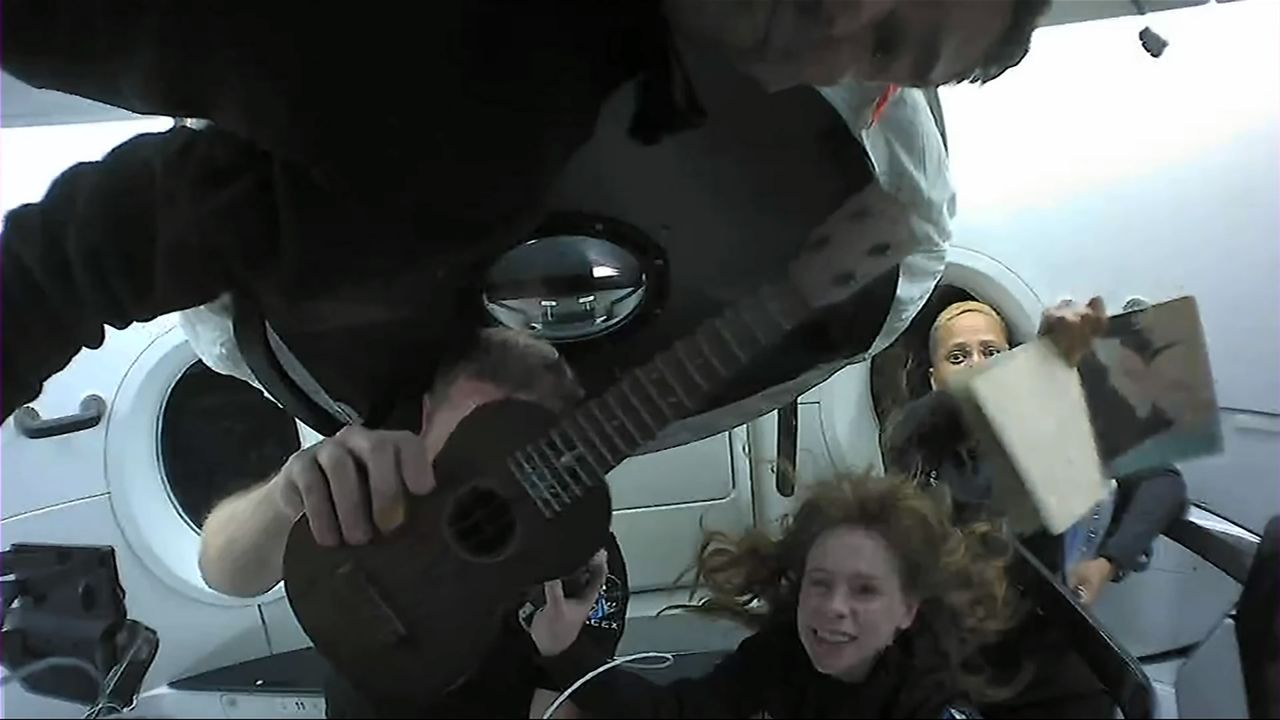 Chris Sembroski brought a ukelele with him to space.