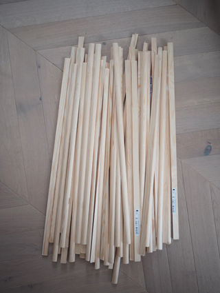 wooden moudling strips for a DIY project