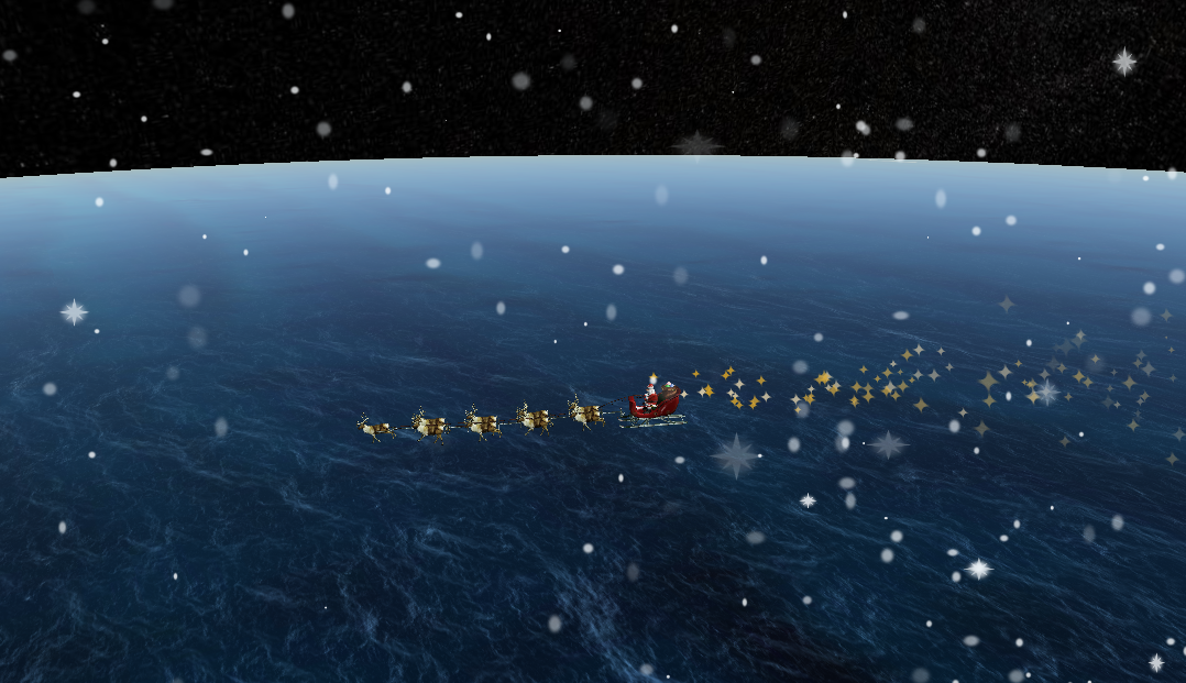 Santa crossing the Atlantic