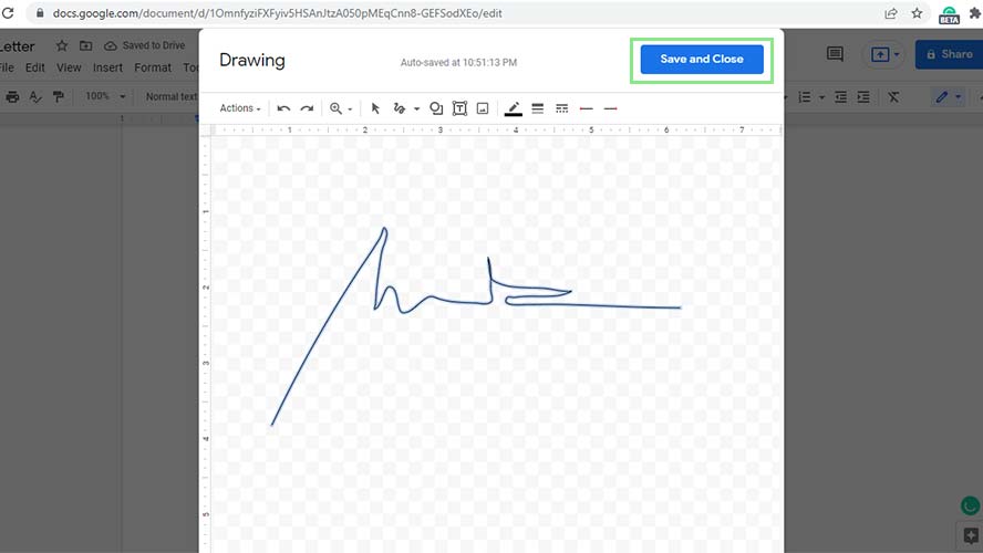 How to add a handwritten signature in Google Docs