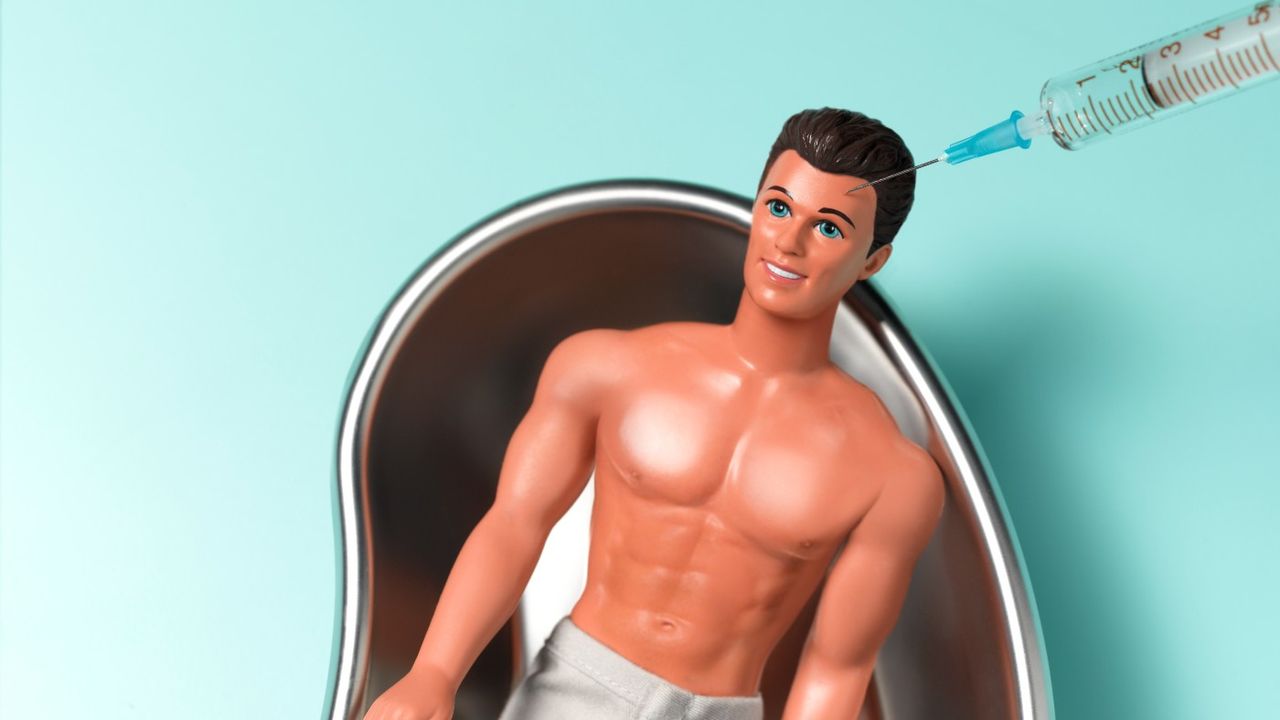 Ken doll getting Botox injection