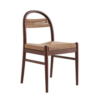 wood and wicker dining chair