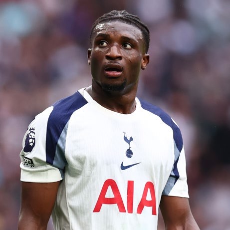 Mohammed Kudus of Tottenham Hotspur during the Premier League match between Tottenham Hotspur and Bournemouth. (Photo by Shaun Brooks - CameraSport via Getty Images)