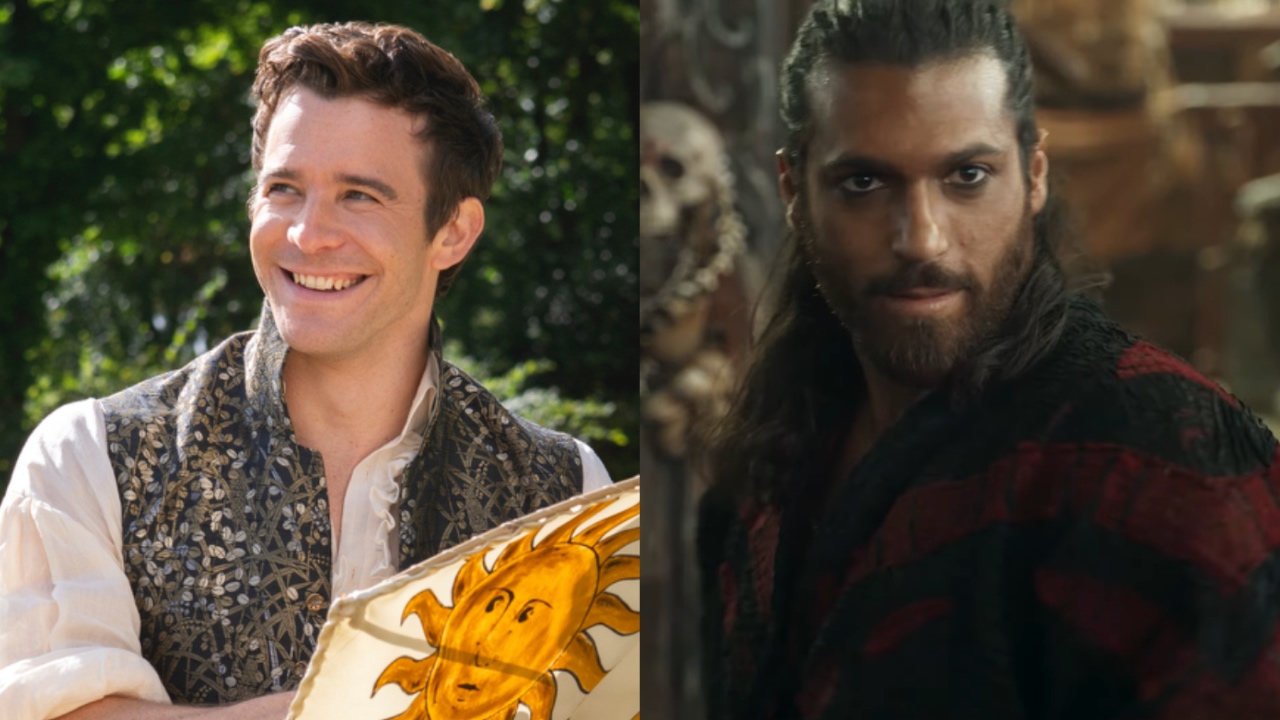 Benedict with a kite in Bridgerton and Sandokan in Sandokan: The Pirate Prince