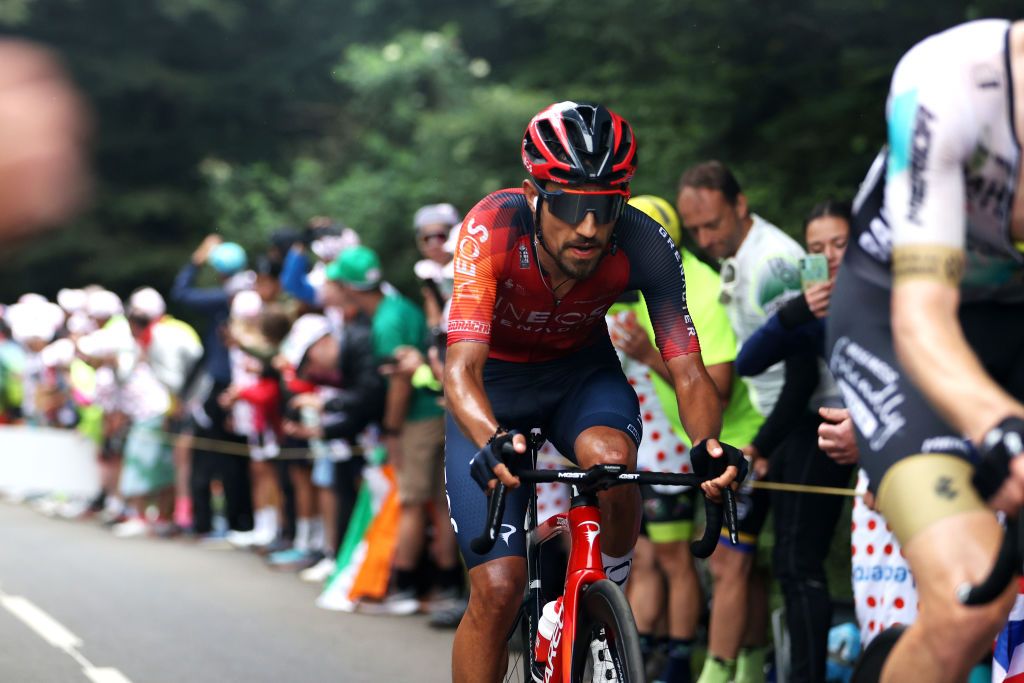 LARUNS FRANCE JULY 05 Daniel Martinez of Colombia and Team INEOS Grenadiers competes during the stage five of the 110th Tour de France 2023 a 1627km stage from Pau to Laruns UCIWT on July 05 2023 in Laruns France Photo by Michael SteeleGetty Images