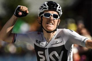 Geraint Thomas (Team Sky) takes the stage win