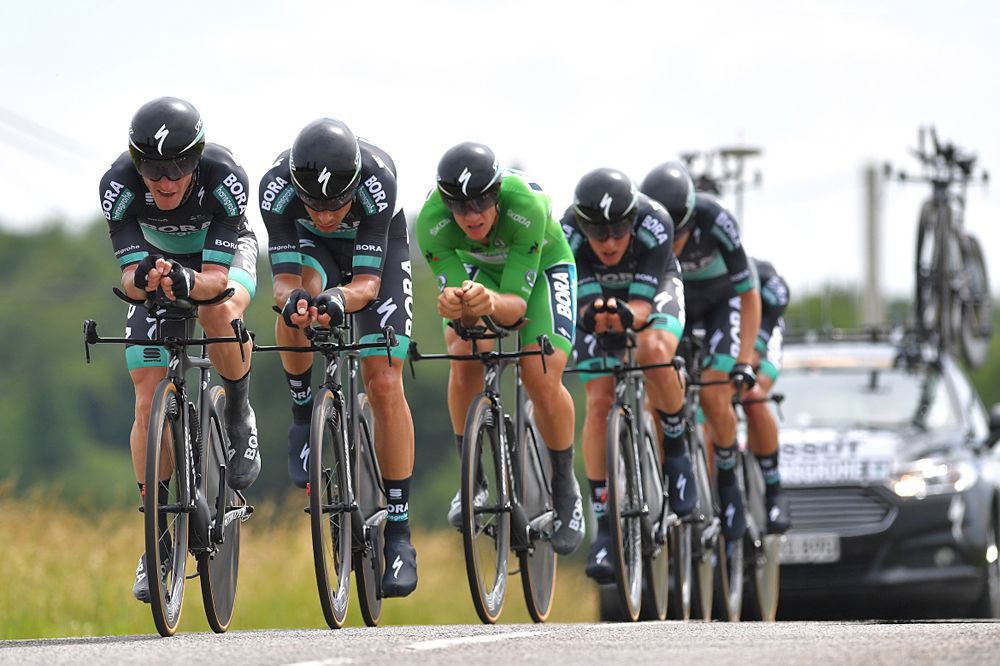 Bora-Hansgrohe at at Criterium du Dauphine stage 3 team time trial