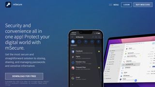 Website screenshot for mSecure.