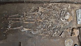 The tomb held the remains of three individuals – two adults, aged between 50 and 60 years, and one child, aged between six and eight years.
