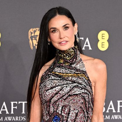 Demi Moore in custom McQueen at the 2025 BAFTAs