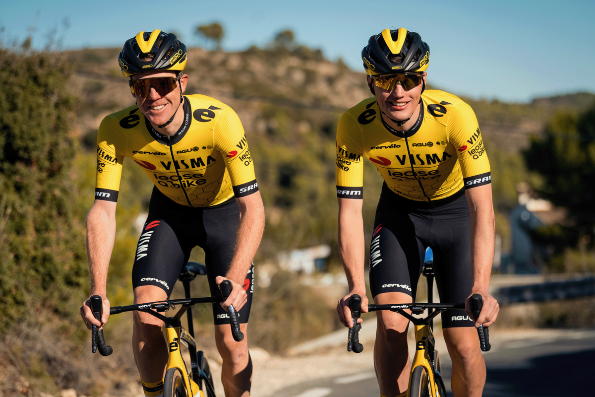 Visma-Lease a Bike's new kit in action