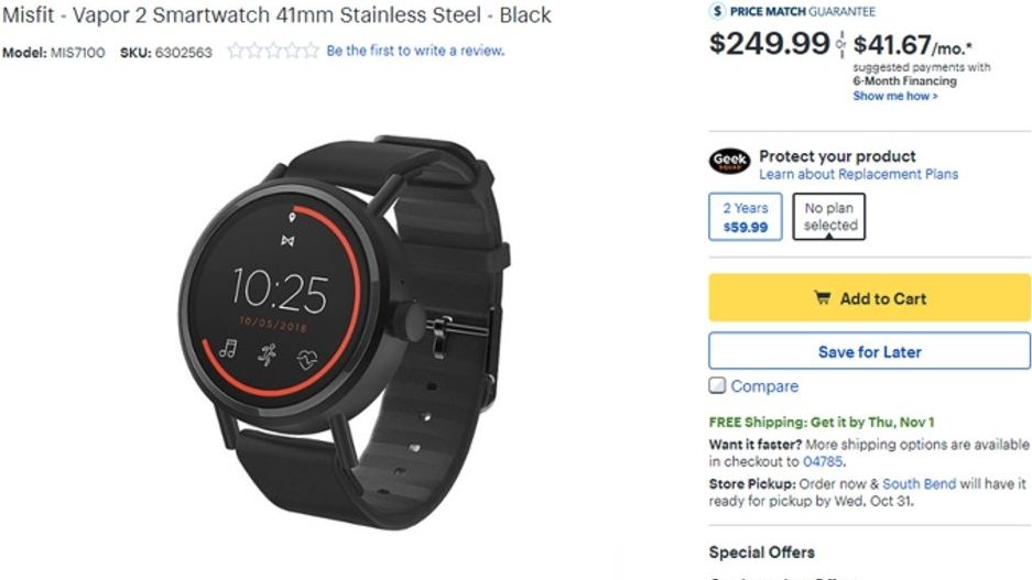 vapor smartwatch price