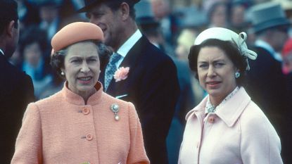 Queen Elizabeth ll and her sister Princess Margaret attend the Epsom Derby on June 06, 1979