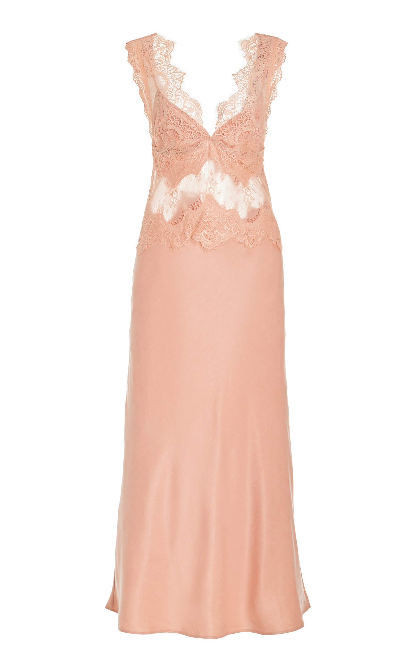 Exclusive Visions Lace-Trimmed Midi Dress