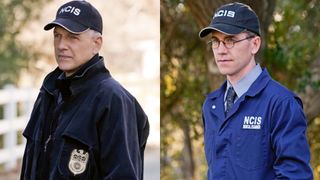 Mark Harmon as Leroy Jethro Gibbs and Brian Dietzen as Jimmy Palmer on NCIS.