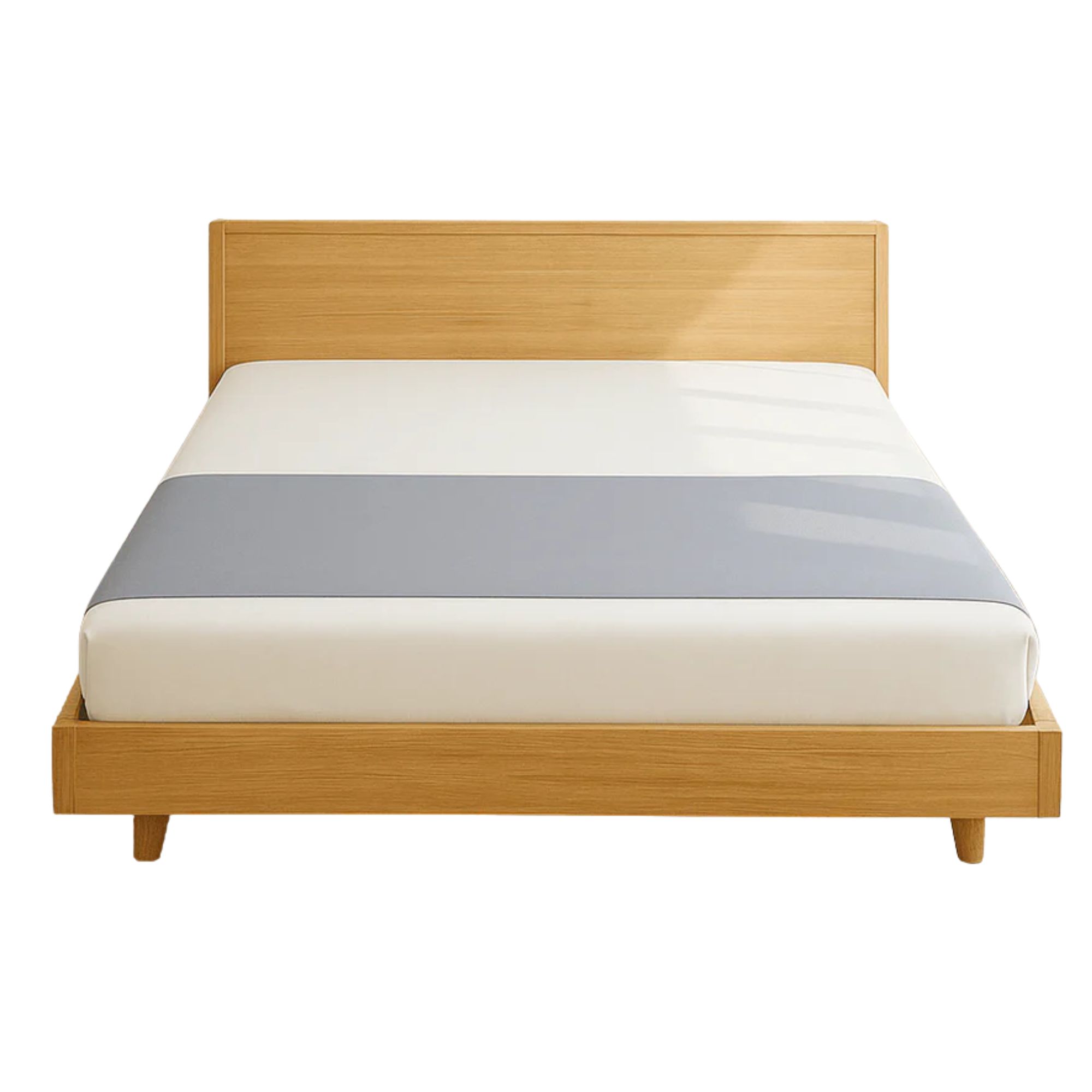 White Grooni Grounding Half Bed Sheet on a wooden bedframe