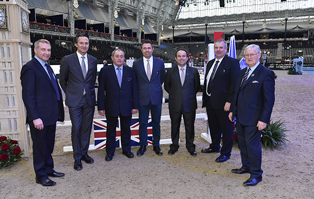 The brains behind the jumps: the course builders line up for the photographer in front of their handy work
