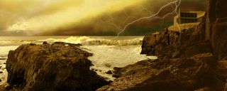 Supernatural storm with lightning
