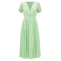 SELF-PORTRAIT Pleated-chiffon midi dress - £350 at MatchesFashion