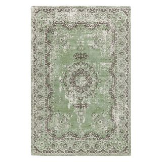 green vintage inspired rug