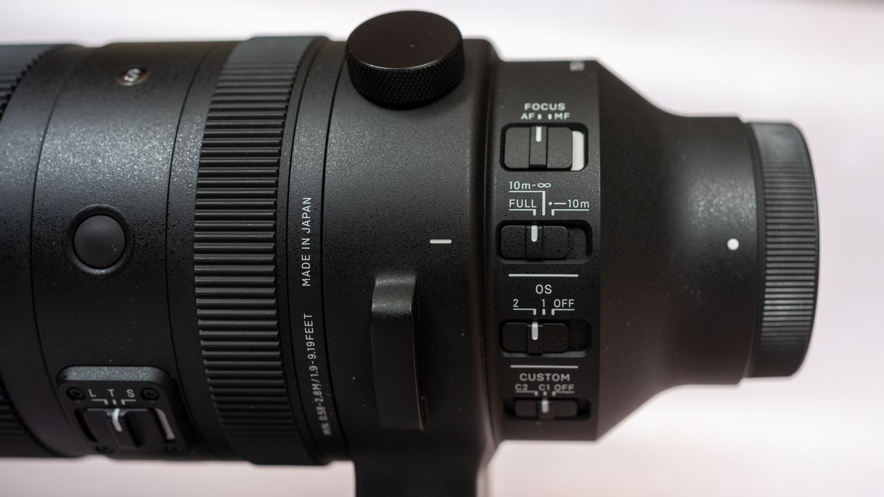 SIGMA 150-600mm f/5-6.3 DG DN OS lens on a plain background