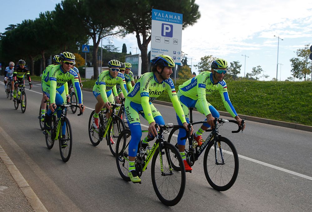 Tinkoff-Saxo riders train this week in Poreč, Croatia.