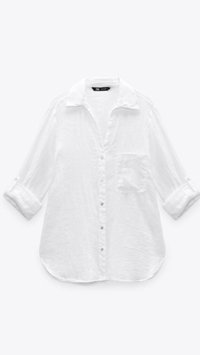 Basic Linen Shirt
RRP: $39.90/£25.99
A white linen shirt is a no-brainer for summer and the coastal grandmother look. Plus it's super versatile—in fall you can wear your shirt over a T-Shirt, in winter under a sweater and in the warmer months on its own or over a bikini.