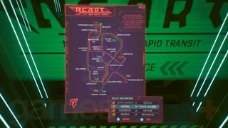 Cyberpunk 2077 2.1 update Night City Area Rapid Transit metro map