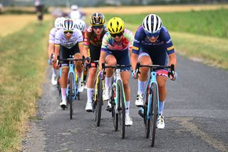 Elisa Longo Borghini (Trek-Segafredo) drives the pace on stage 2 of Tour de France Femmes