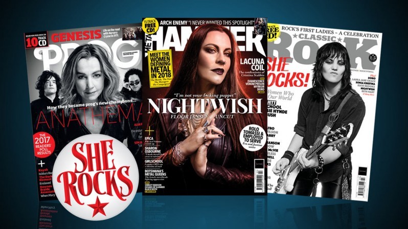 a collage of she rocks magazine titles