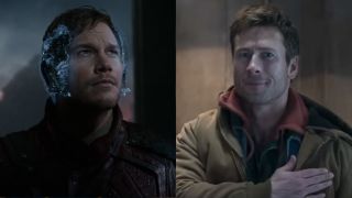 Chris Pratt in Guardians of the Galaxy/ Glen Powell in The Running man