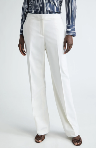 Lafayette 148 New York Irving Straight Leg Stretch Wool Pants