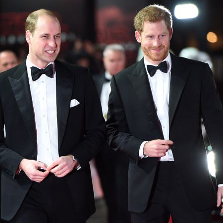 Prince William, Duke of Cambridge and Prince Harry attend the European Premiere of 'Star Wars: The Last Jedi' at Royal Albert Hall on December 12, 2017 in London, England.