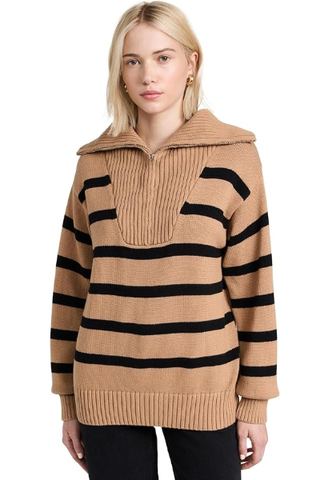 English Factory Striped Knit Zip Pullover (Was 