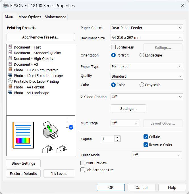 Epson EcoTank ET-18100 A3+ photo printer