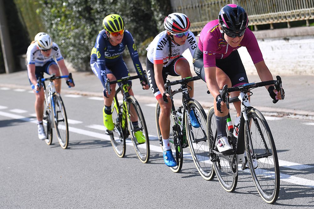 The breakaway in action during the 2017 Tour of Flanders Women