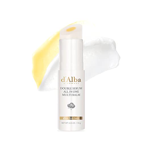 D'alba Piedmont White Truffle Double Serum All-In-One Multi Balm, Stick Balm, Vegan Skincare With Vitamin C and Vegan Collagen, 3-In-1 Anti Wrinkle, Eye Treatment, Dark Spot Remover