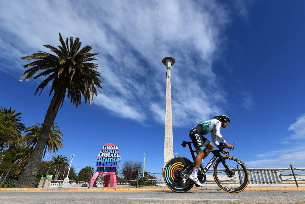 SAN BENEDETTO DEL TRONTO ITALY MARCH 16 Peter Sagan of Slovakia and Team Bora Hansgrohe during the 56th TirrenoAdriatico 2021 Stage 7 a 101km Individual Time Trial stage from San Benedetto del Tronto to San Benedetto del Tronto ITT TirrenoAdriatico on March 16 2021 in San Benedetto del Tronto Italy Photo by Tim de WaeleGetty Images